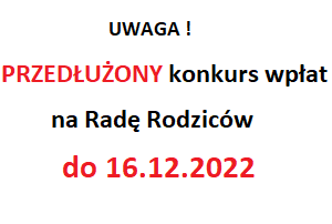 Konkurs wpłat na radę rodziców